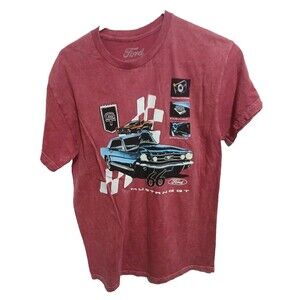 FORD MUSTANG MAROON CLASSIC HORSEPOWER SHIRT WITH 60'S MUSTANGS Size M